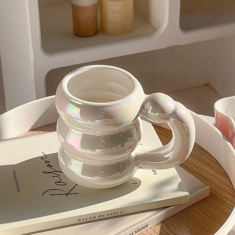

Milk Cup Ceramic Cup Coffee Cup Hand Pinch Irregular Flower Milk Tea Cup Ins Korean Style Oatmeal Breakfast Cup Drinking Kitchen
