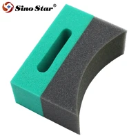 12pcs u shape green ana black curved foam sponge pad double wide curved foam sponge tire dressing applicator