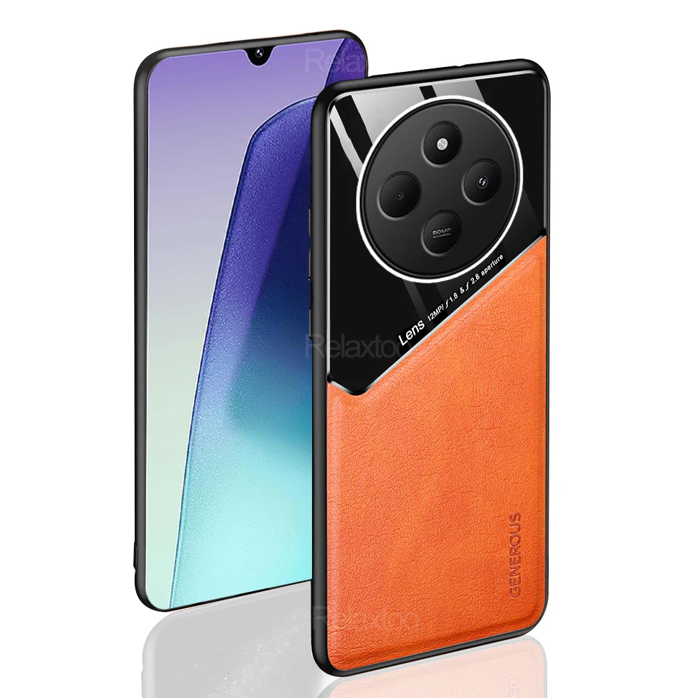 Redmy14C кожаный защитный чехол для Xiaomi Redmi 14C 4G автомобильный магнитный