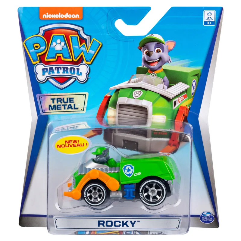 

Paw Patrol Rescue Cars Alloy Series Vehicle Garbage Collection Truck Rocky Kids Toys Boys Metal Car Model Gift 2022