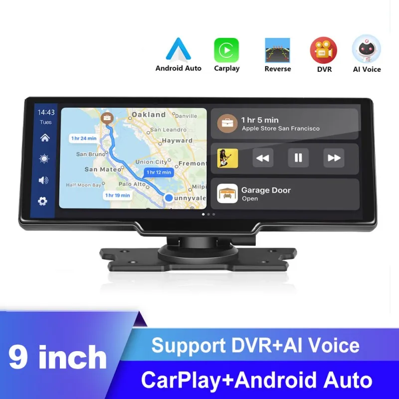 

Автомобильный видеорегистратор, 9,3 дюйма, с камерой заднего вида