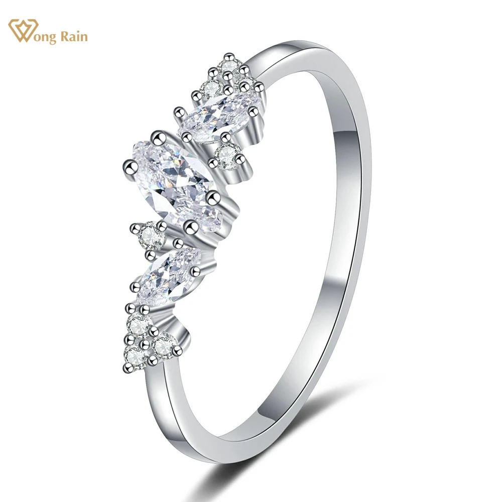 

Wong Rain 100% 925 Sterling Silver Marquise Cut Real Moissanite VVS1 Diamond Gemstone GRA Engagement Wedding Women Ring Jewelry