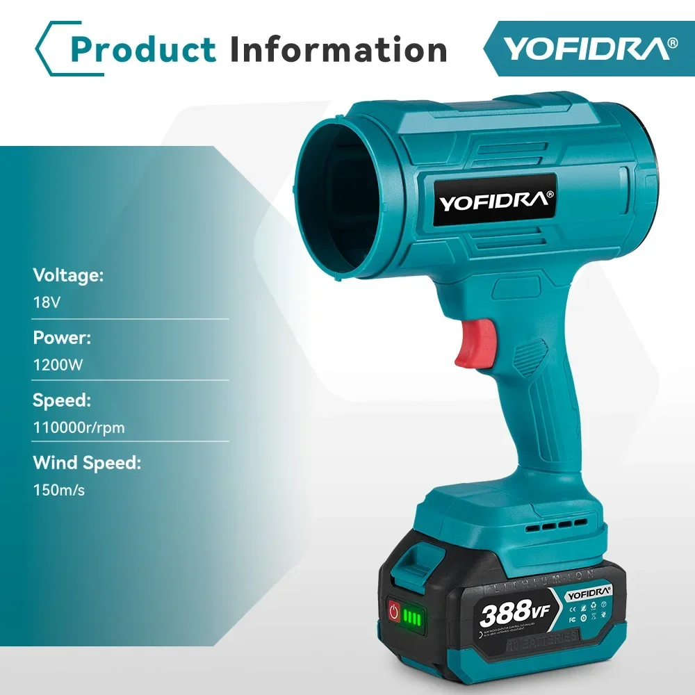 YOFIDRA Электрический вентилятор Турбореактивный Violent Air Gun Ручная сушилка для снега