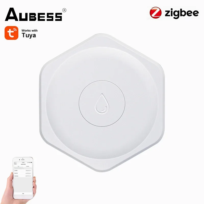 

Aubess ZigBee Flood Sensor Need Tuya Gateway Work Home Water Leak Detector Remote Monitor Water Tank Full Water Linkage Alarm