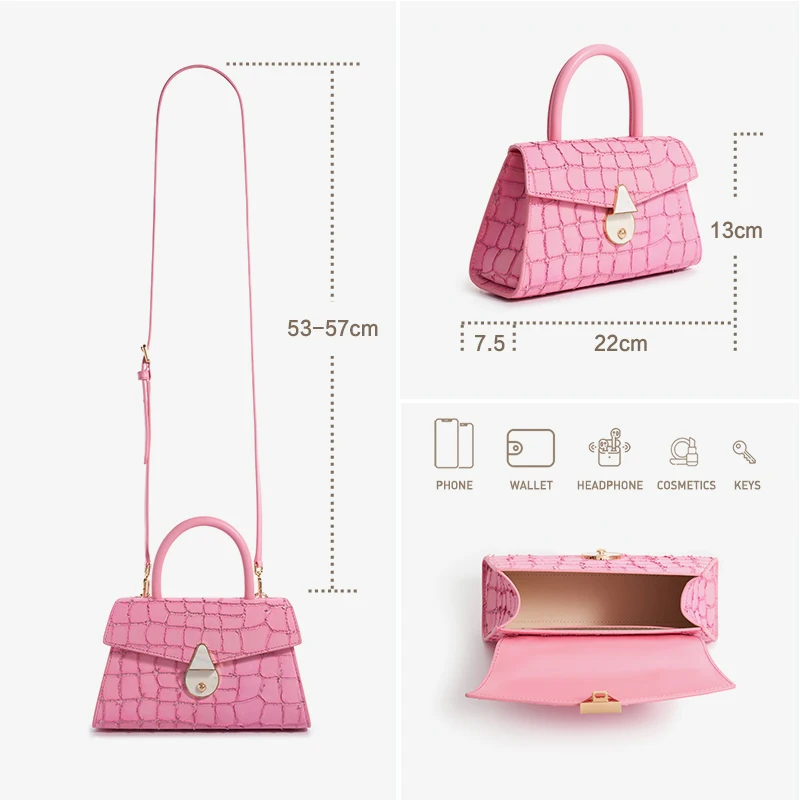 Розовый кошелек из натуральной кожи Модная оригинальная стильная Роскошная