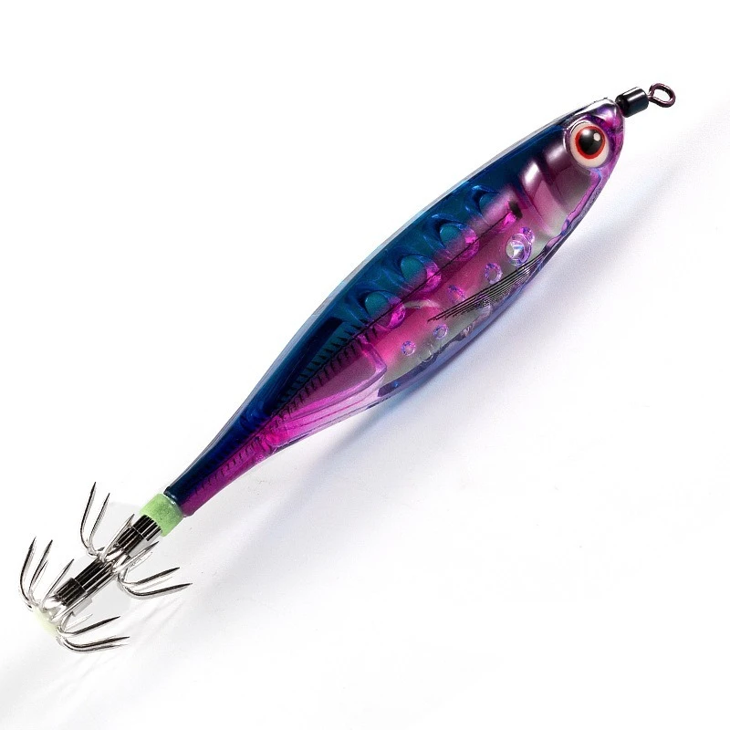 

9.5g 80mm Luminous Wood Shrimp Squid Hook Fishing Lure Octopus Cuttlefish Squid Jig Artificial Shrimp Hard Fishing Baits Pesca