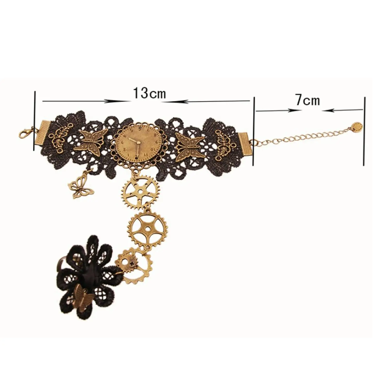 Браслет кружевной без пальцев аксессуар в готическом стиле для косплея