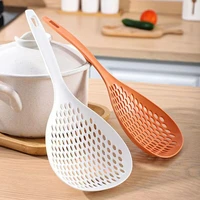 two color long handle drain screen household kitchen leaky spoon large food blanching filter screen japanese simple