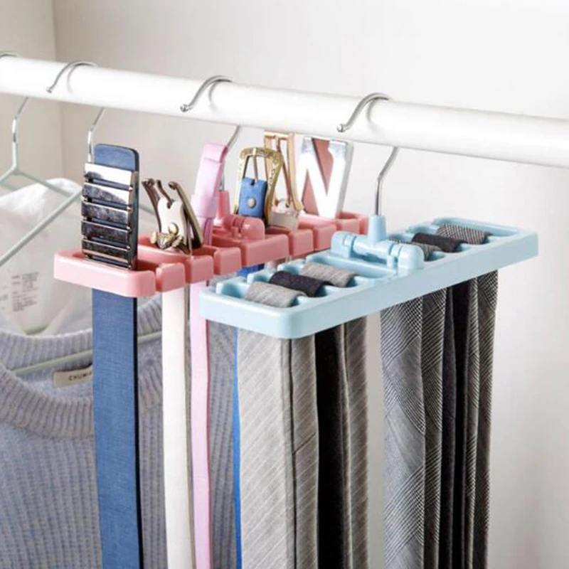 

Multifuction Storage Rack Tie Belt Organizer Rotating Ties Hanger Holder Closet Organization Wardrobe Finishing Rack Space Saver