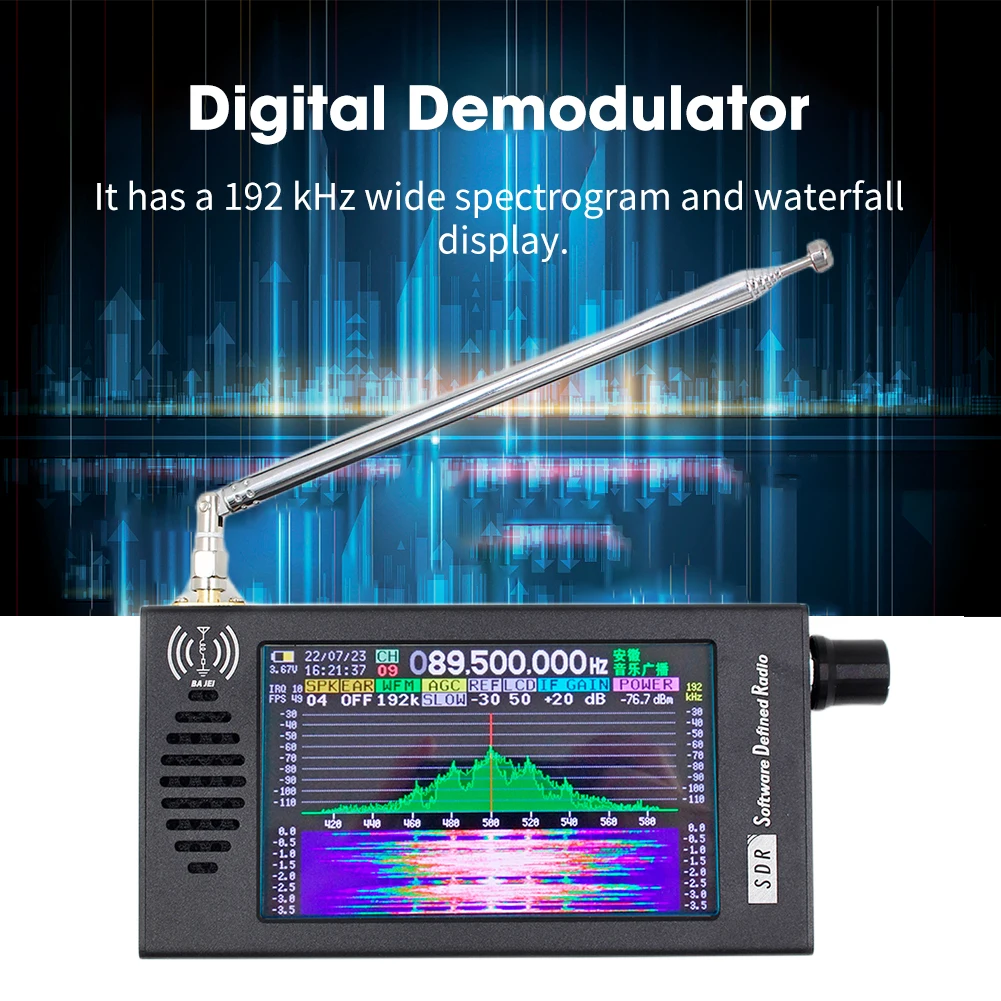 

5,5-дюймовый DSP цифровая Демодуляция IPS ЖК-дисплей Цифровая Демодуляция радиоприемник 4,3 k ~ 100 MHz Портативный с CW AM SSB WFM FM