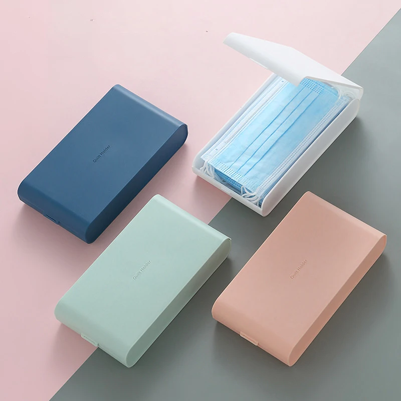 Mask Storage Box Disinfection Portable Mask Holder Organizer Face Masks Container Dustproof Mask Case Storage Certificates Towel