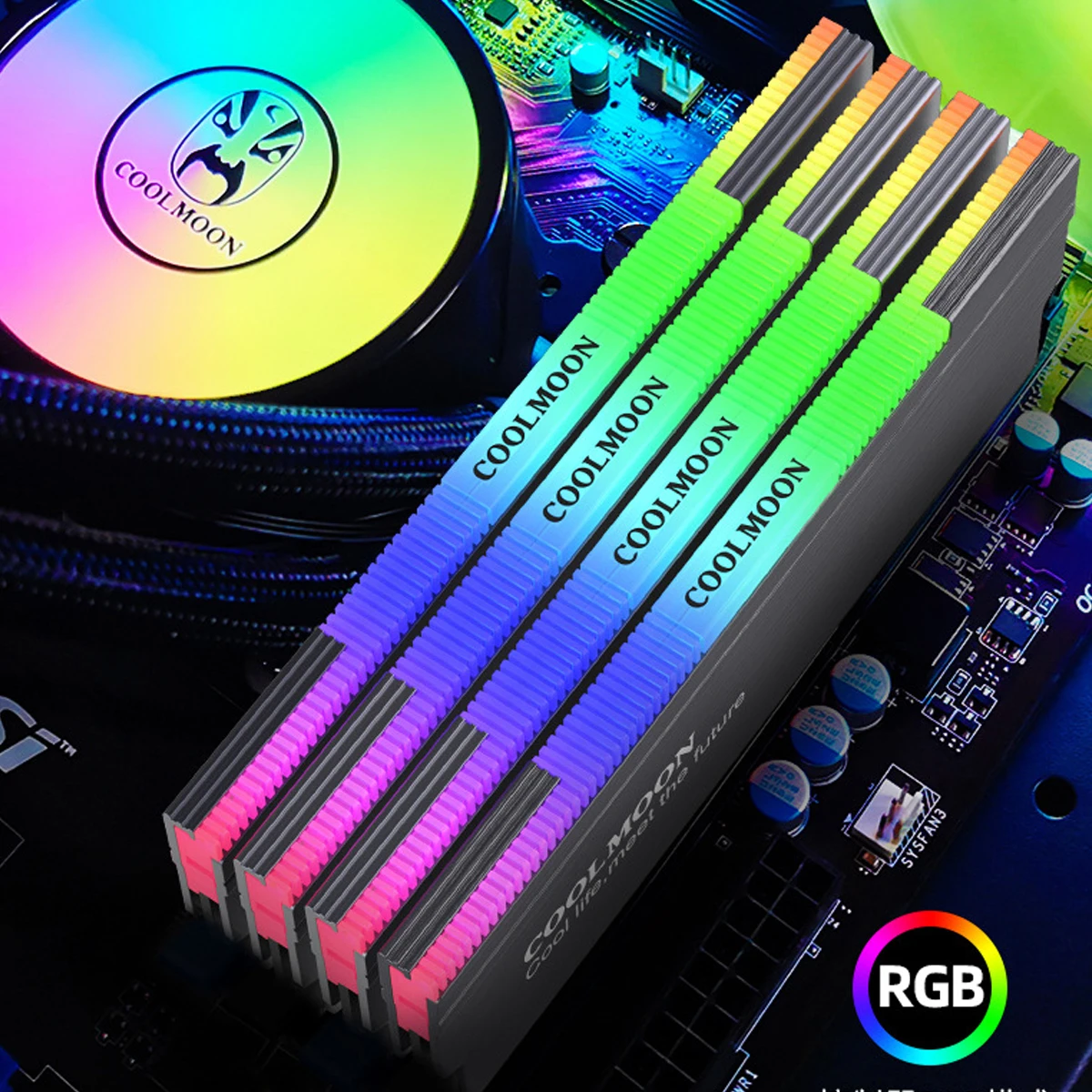 AURA SYNC RGB Aluminum Alloy RAM Shell Radiator MOD 5V 3Pin A-RGB RA-2 Armor Rainbow Lighting Desktop Memory Cooler for Computer