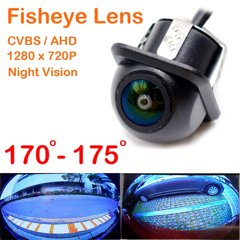 Камера заднего вида с объективом рыбий глаз 170-175 градусов 1280x720P