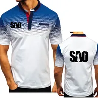 SAO Sword Art Online logo Personalized Business Men's Polo Shirt 100% cotton High Quality Fashion Casual Men's Polo Shirt Top