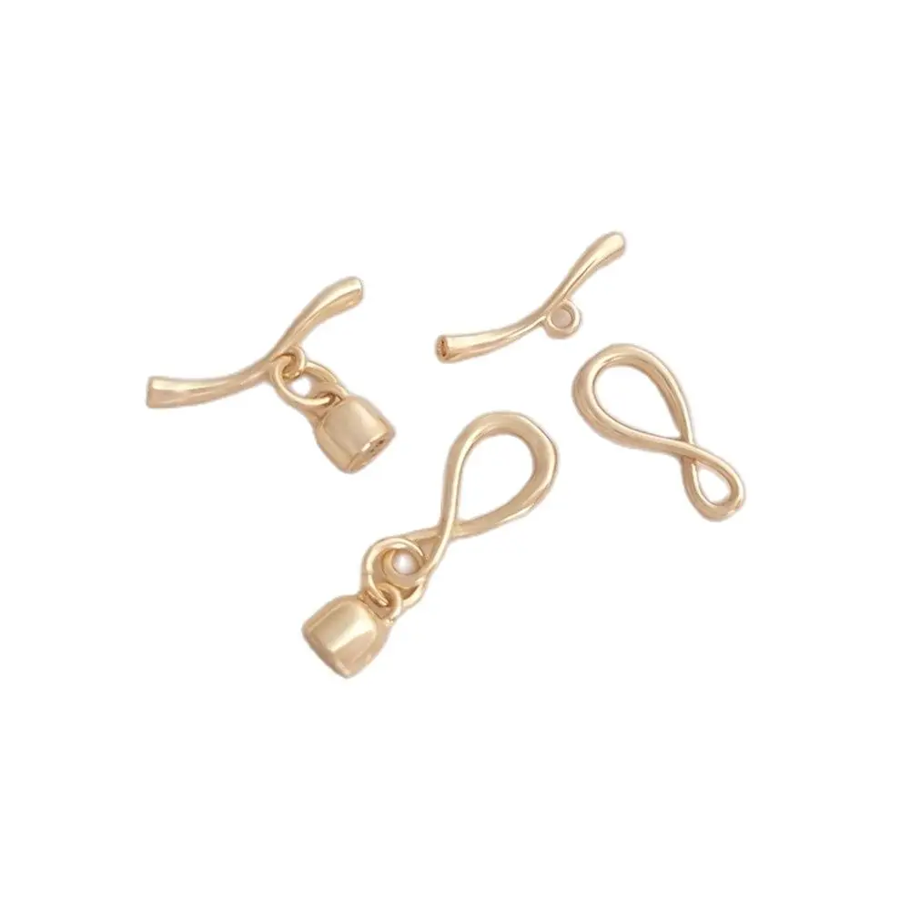 

14K Plating Gold Filled 8 word love infinite OT buckle necklace end connection buckle insert rod buckle DIY button accessories