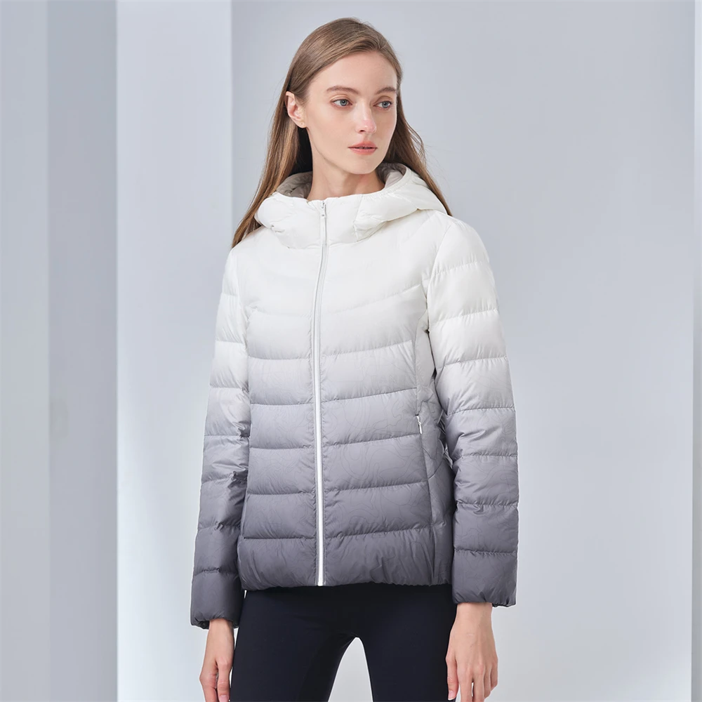 TANBOER Packable Lightweight Hiking Winter Wears Women Duck Down Puffer Jackets With Hood  TB330238
