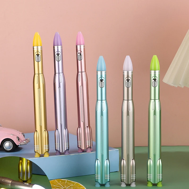 

Creative Rocket Missile Shaped Neutral Pen With Lamp Signature Pen For Student Luminous Neutral Light Pen Writing Stationery