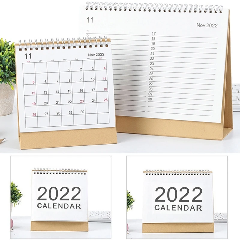 

2022 Desktop Calendar English Coil Daily Monthly Planner Schedule Yearly Agenda