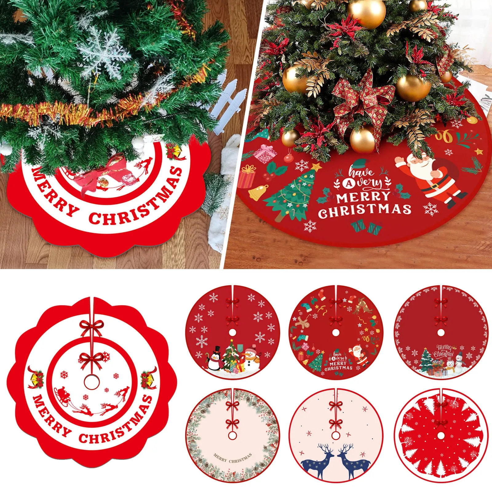 Украшения для рождественской елки: красный бархат Санта-Клаус Снеговик