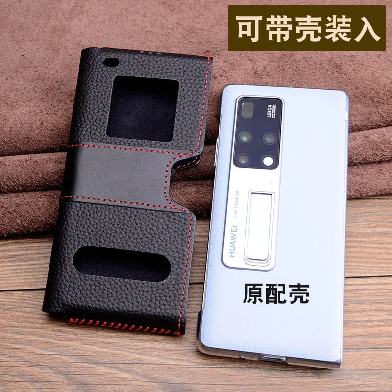 Handmade Genuine Leather Case For Huawei Mate X2 Top Layer Cow Phone Cover Pouch Bag For Huawei Mate X2 Fundas Skin Coque Capa
