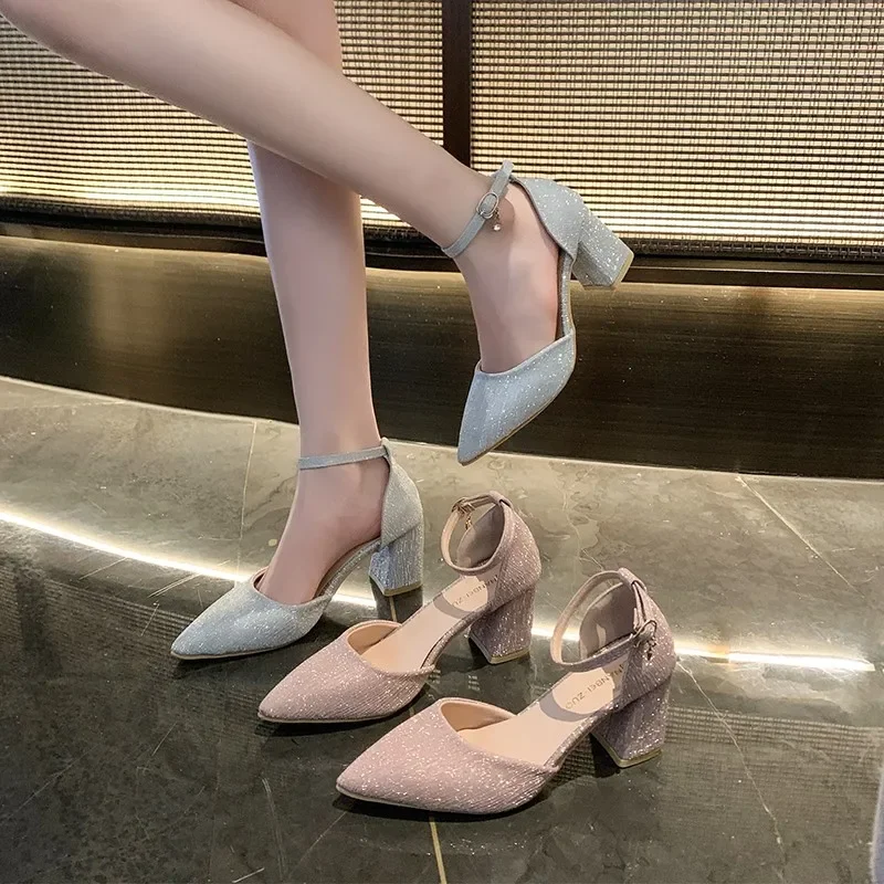 Zapatos de tacón alto para Mujer Сандалии cuadrado Brugudas sexys a la moda banquete y fiesta