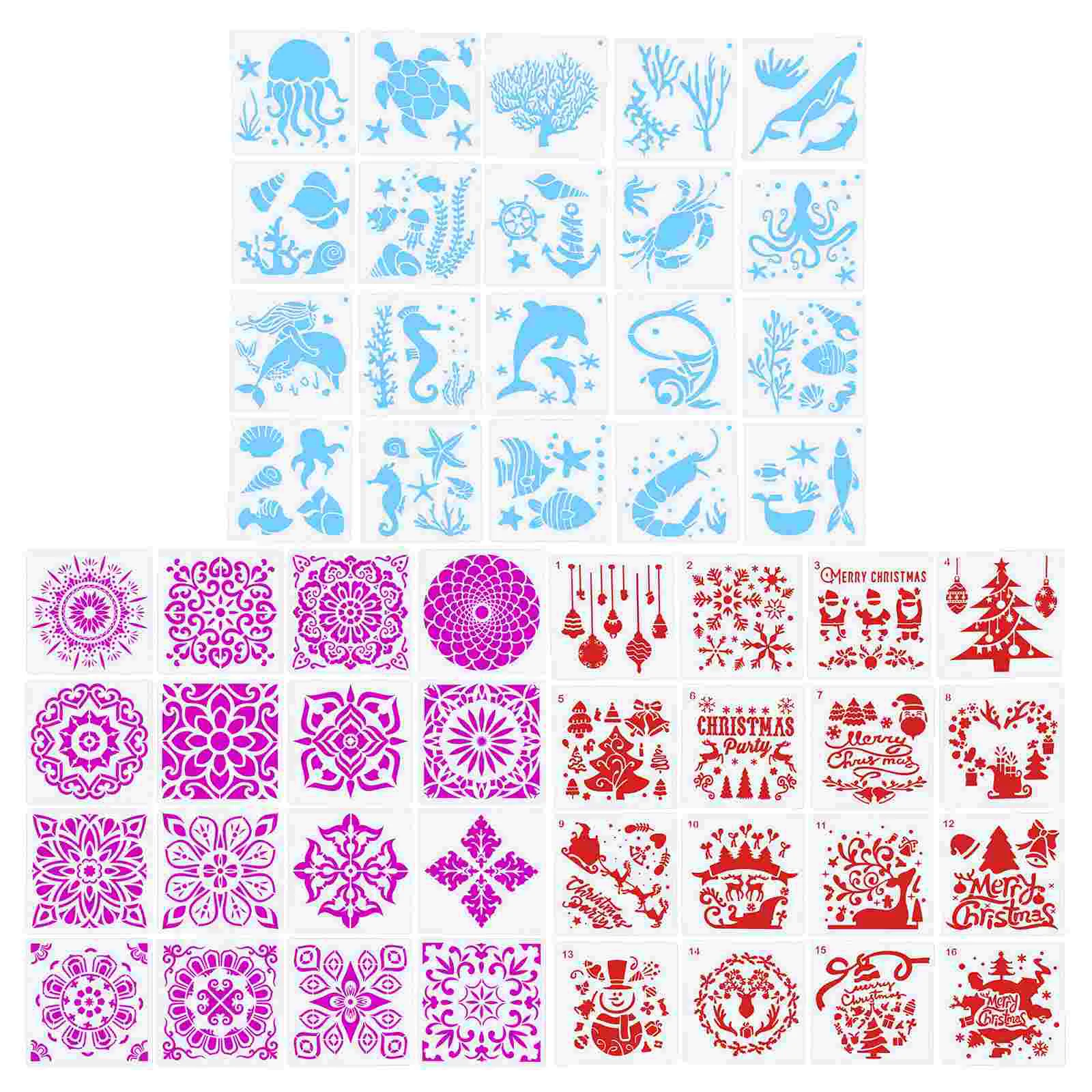 

Шаблон для рисования трафареты для распыления Рождественский многоразовый рисунок морские украшения Поставки ремесла