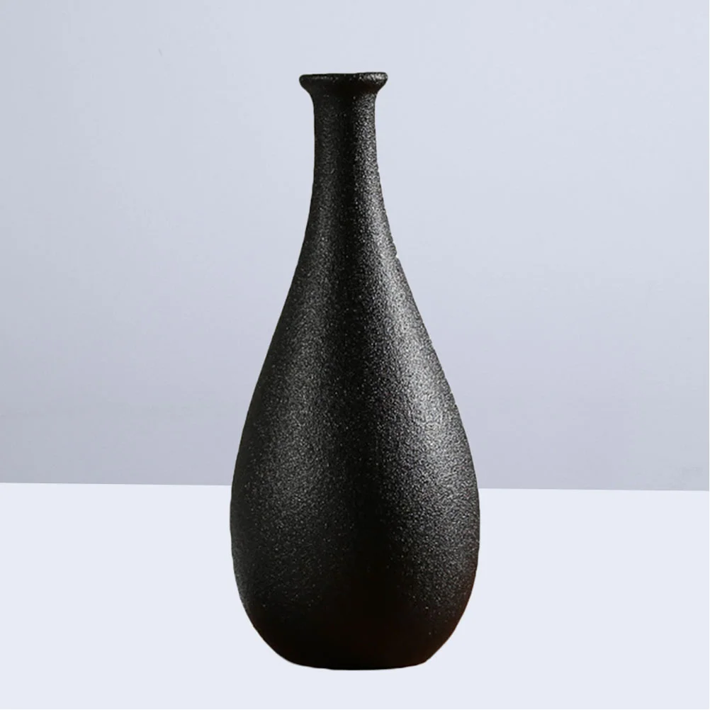 

Vase Flower Ceramic Vases Flowers Black Container Desktop Decorative Decor Home Modern Tall Porcelain Simulation Dried Floral