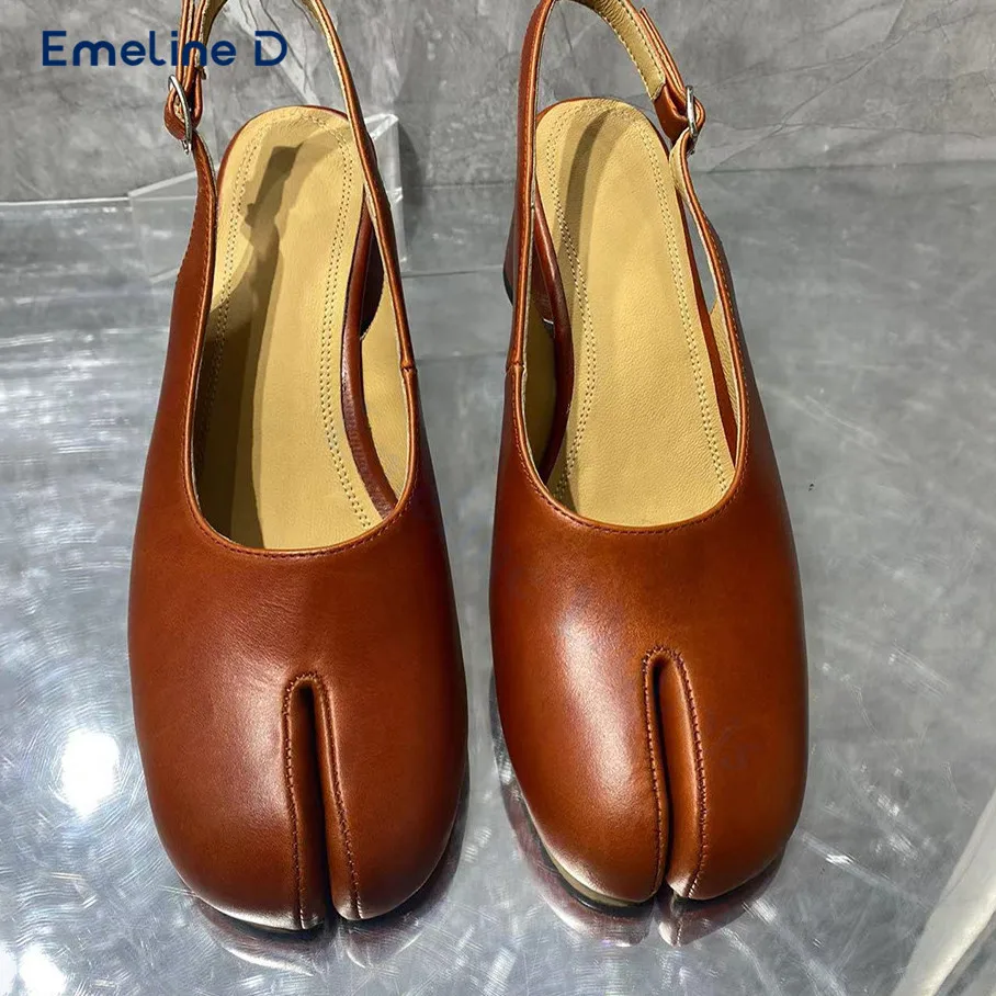 Коричневые туфли без шнуровки таби однотонная кожаная повседневная обувь на