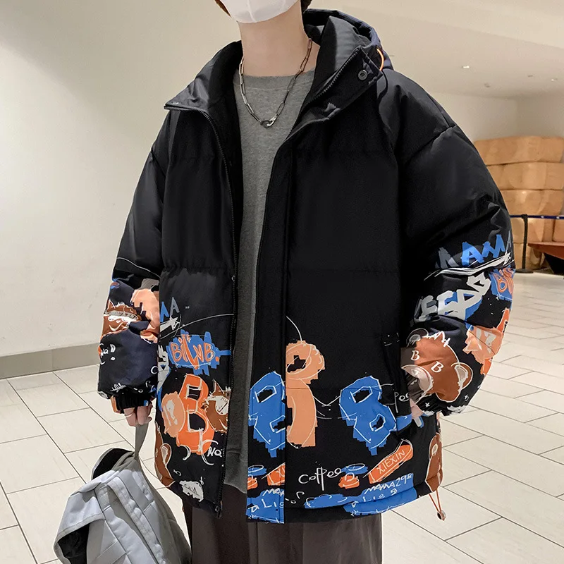 Down Jacket Men's 2021 Winter Loose Cotton-padded Jacket Thickened Padded Jacket