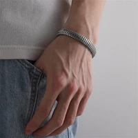 punk thick chain bracelet men simple wide hand chain 2022 trendy mens chunky bracelet fashion jewelry on hand gift