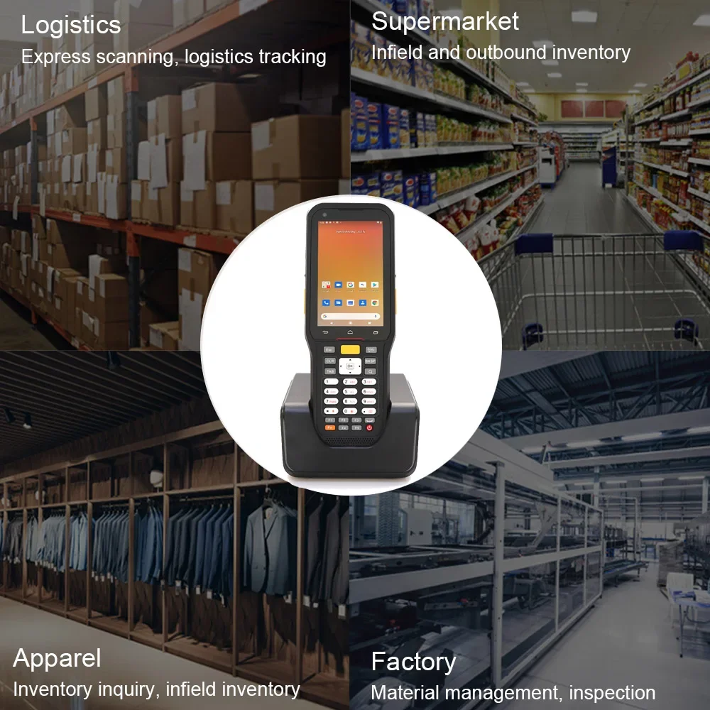 Портативный Android КПК клавиши сенсорный экран 4G NFC Zebra 2D сканер штрих-кода терминал