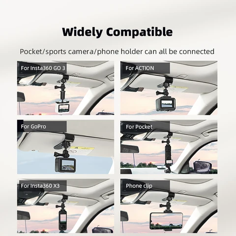 Крепление для солнцезащитного козырька BRDRC для Insta360 X5/Ace Pro/GoPro