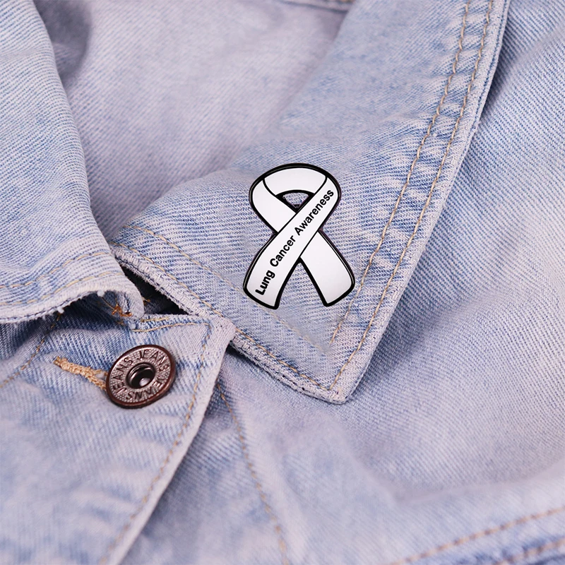 

White Ribbon Brooches Lung Cancer Awareness Mental Health Enamel Pins Badge Nursing Accessories and Gifts