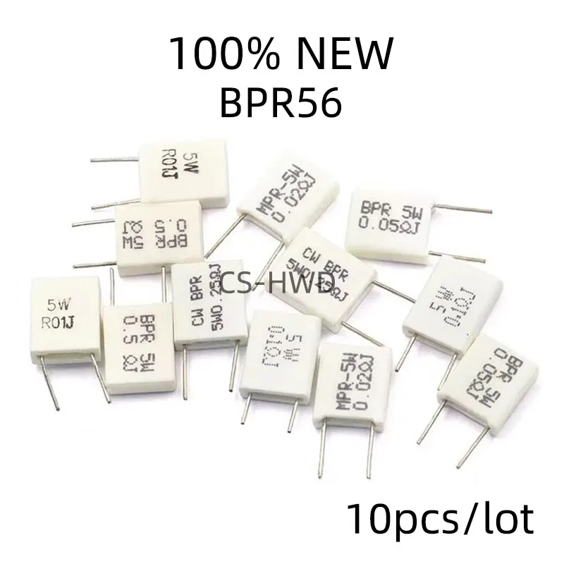 Неиндуктивный керамический цементный резистор BPR56 5 Вт 0 001 1 15 22 25 33 Ом R 0.15R 0.22R 0.25R