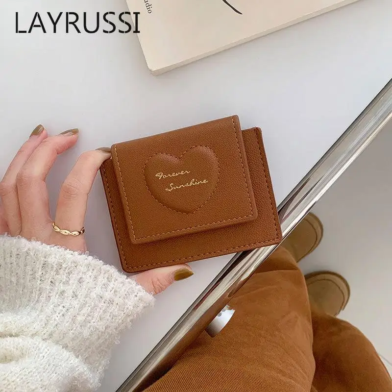 Женский короткий кошелек LAYRUSSI из искусственной кожи Дамский цветной бумажник