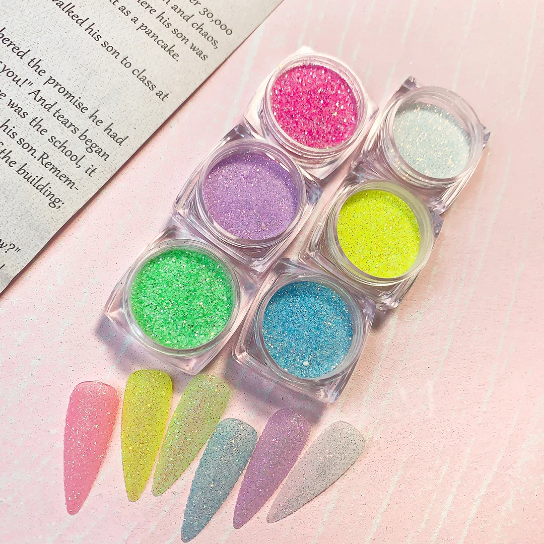 

Nail Art Glitter Powder For DIY Nails Glitters Acrylic Aurora White Sequins Shinny Sparkly Decorations Manicure Tips