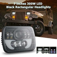 7x6 5x7 300w led headlight with high light transmission halo drl waterproof dustproof shockproof for 86 95 yj 84 01 cherokee xj
