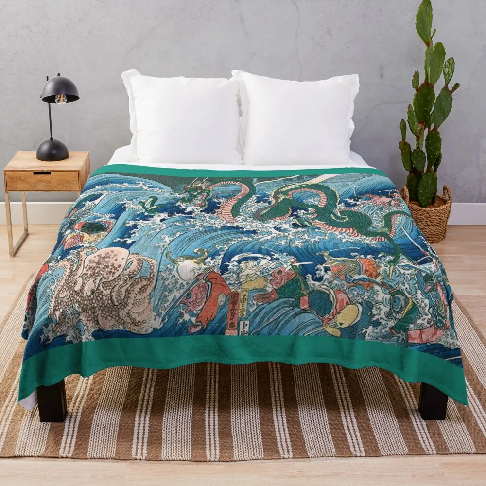 Японский принт Edo uikyo-e с деревянными блоками: Tamatoro-Hime at the Dragon Palace от Утагава