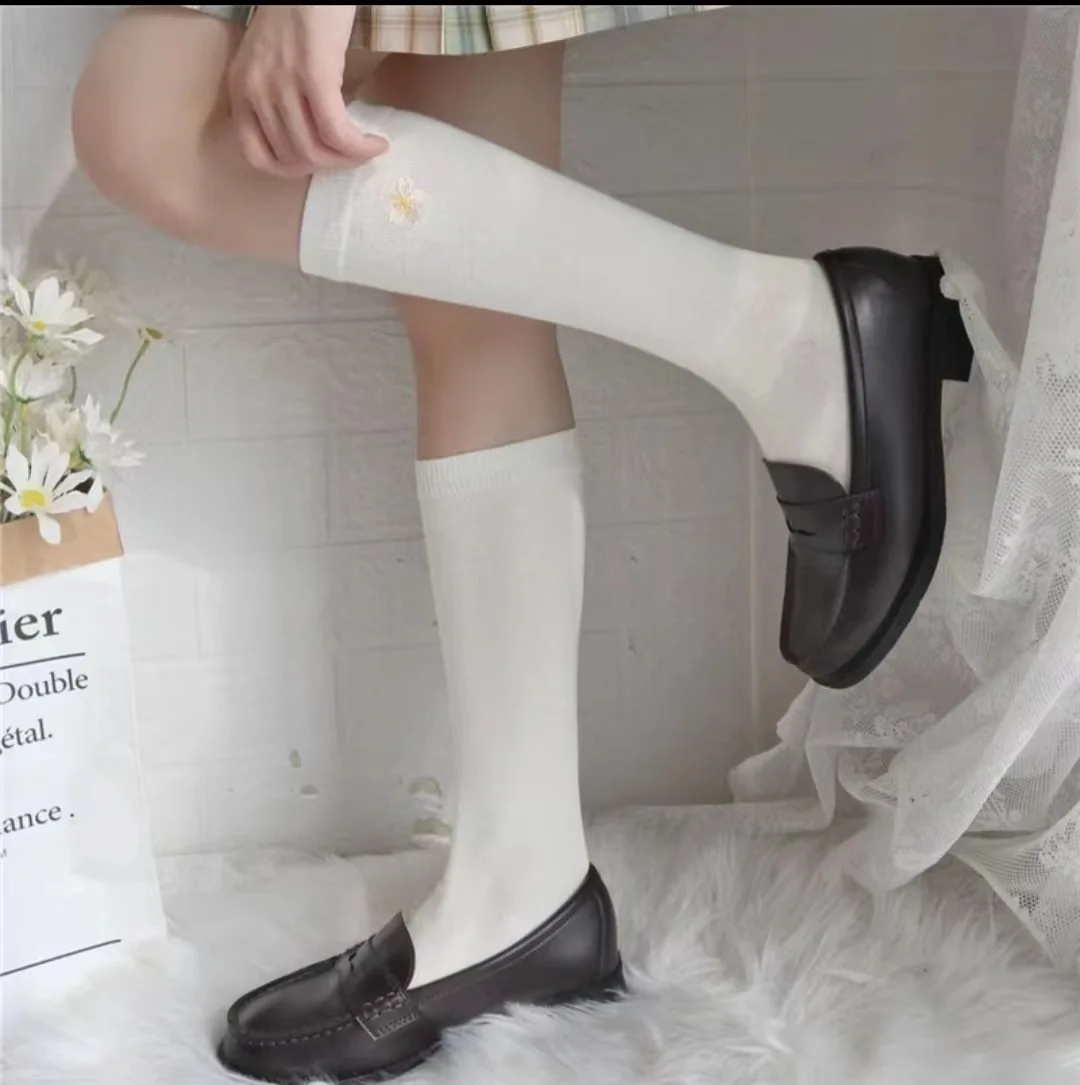 Симпатичные женские хлопковые носки до середины икры с изображением кошачьих