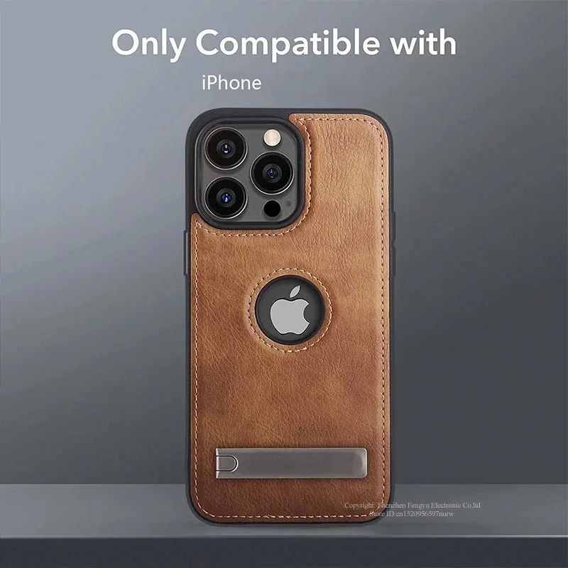 Роскошный Чехол Из Искусственной Кожи Для iPhone С Функцией Подставки Тонкая Задняя