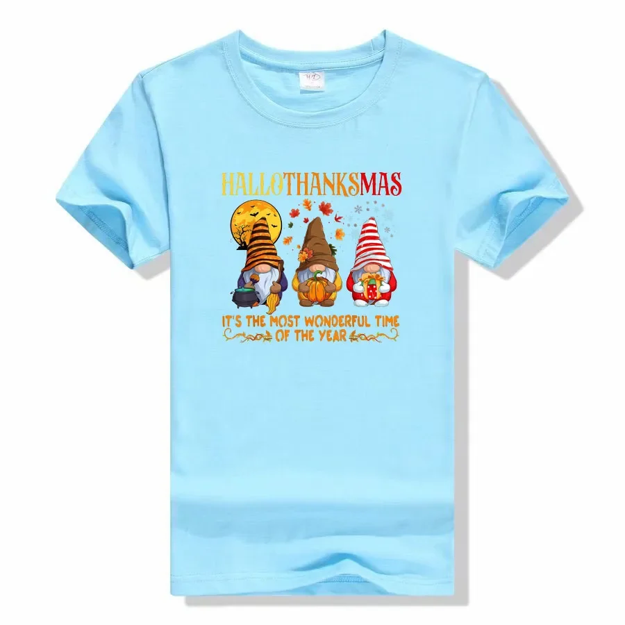 Happy Hallothanksmas милые гномы осень Хэллоуин женская футболка для девочек с рисунком Y2k