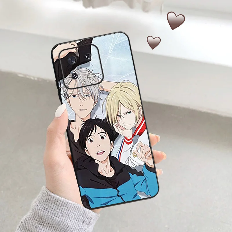Чехол для телефона Yuri On Ice Anime Xiaomi 12 Pro 12x 12t 13 Redmi Note13 13c 12s 12c Note Lite черный чехол