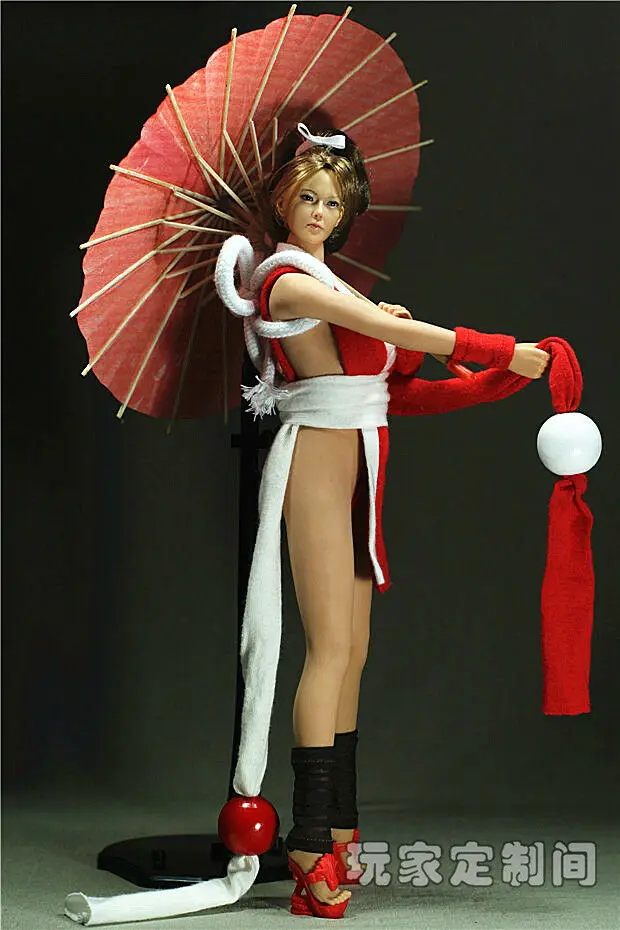 Модель зонта на заказ 1/6 из красной бумаги для женской фигурки гейши 12 дюймов