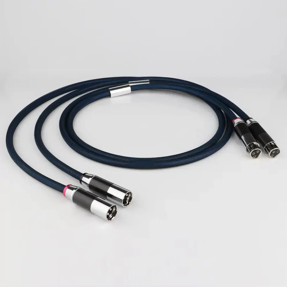 Фото Пара кабелей XLR 5N OCC с серебряным покрытием, 3-контактный XLR-кабель из углеродного волокна, XLR-кабель с разъемами типа «папа-мама» для микрофонов и микшеров. №1