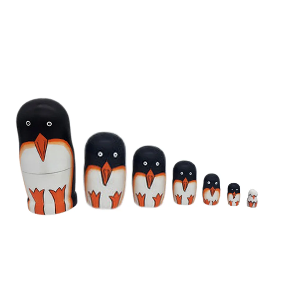 

Wooden Cartoon Russian Nesting Dolls Set Holiday Novelty Home Decoration for Kids