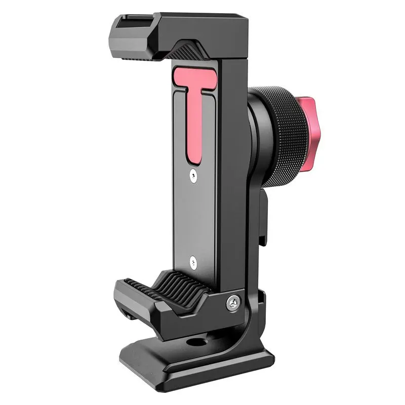 

New Aluminum Metal Phone Holder Clamp with Cold Shoe Arca 360 Rotatable Tripod Mount Clip for Tiktok Vlog Photography