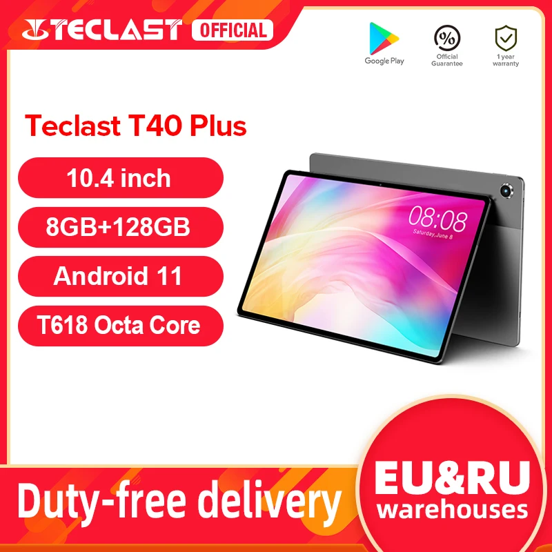 

Teclast T40 Plus планшет, экран 10,4 дюймов, 8 Гб ОЗУ 128 Гб ПЗУ, Восьмиядерный, Android 11
