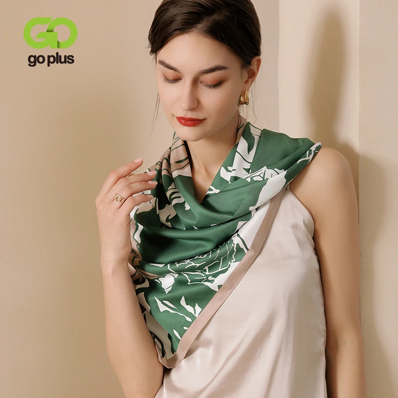 

Женский шарф GOPLUS, зимние атласные шарфы с цветочным рисунком, квадратный шарф из пашмины, женские шарфы, Женская фуляр, женская одежда C50105