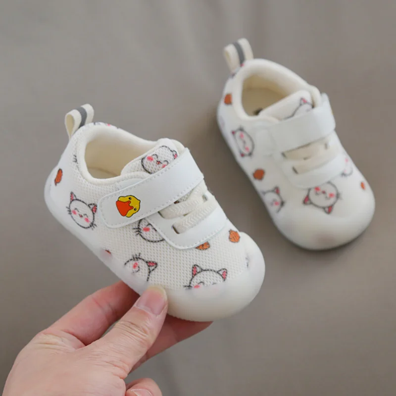 2022 Baby Girls Boys Casual Shoes Spring Infant Toddler Shoes Cartoon Outdoor Soft Bottom Non-slip Kids Mesh First Walkers Shoes