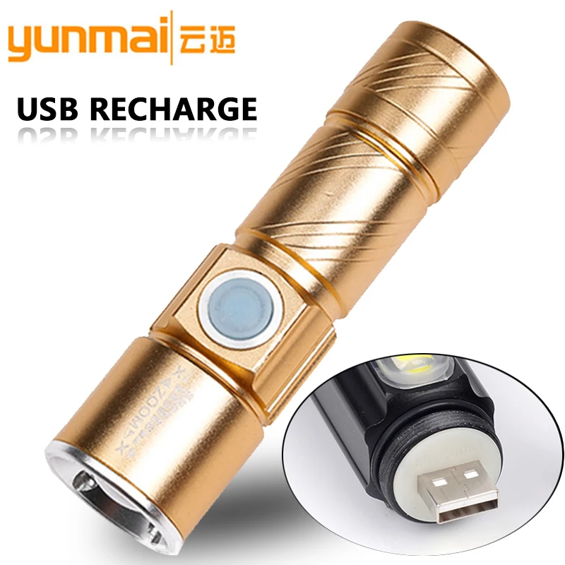 

USB удобная мощная светодиодсветильник лампа-вспышка XP-G Q5, фонарик для велосипеда, карманная Масштабируемая лампа, встроенная батарея